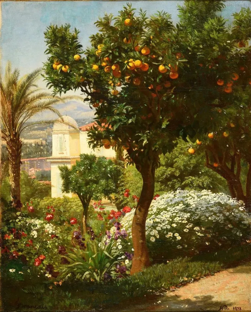 Kunstdruck eines Orangenbaums der Villa Frémy Nizza - François - Louis Français