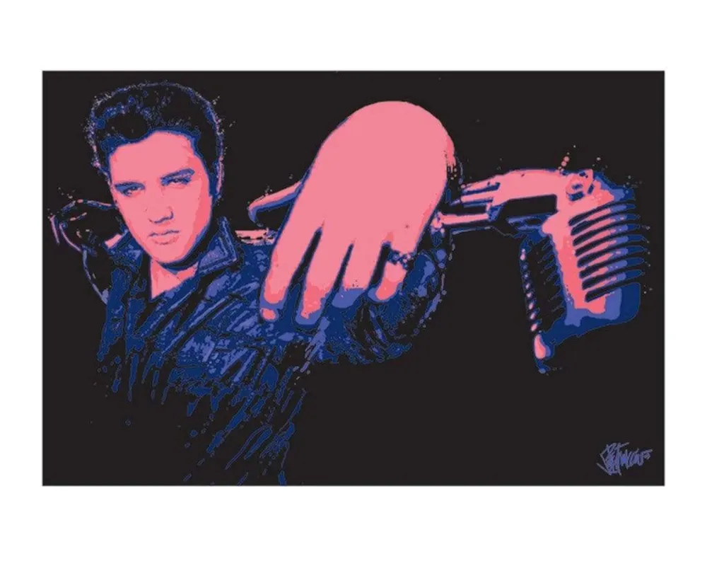 Kunstdruck Elvis Presley - Microphone 40x50cm