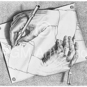 Kunstdruck M. C. Escher - Zeichnen 65x55cm