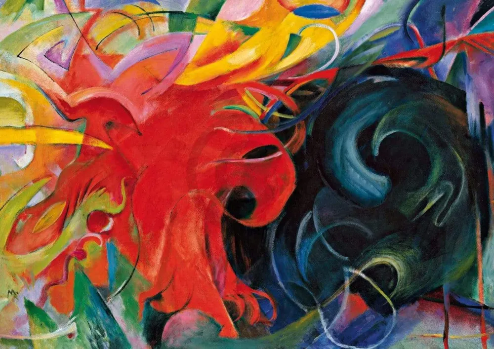 Kunstdruck Franz Marc - Kämpfende Formen 29.7x21cm