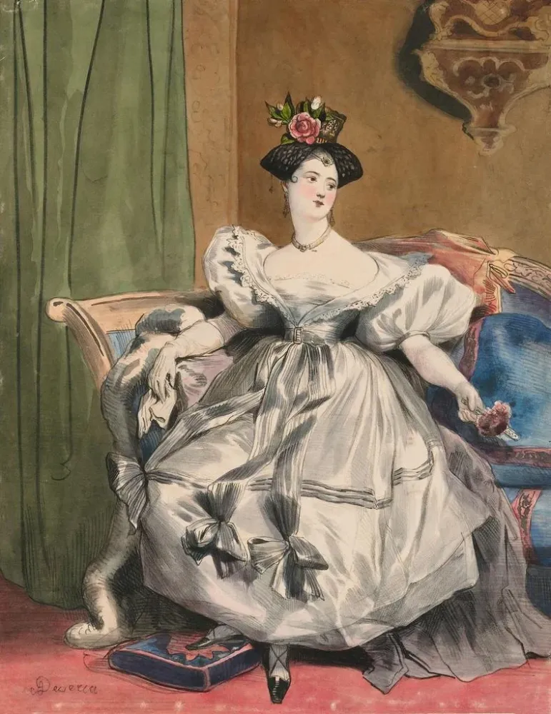 Kunstdruck Heures du soir Mlle Laure Devéria de Les Dixhuit Heures d'une Parisienne - Achille Devéria | Reproduktion