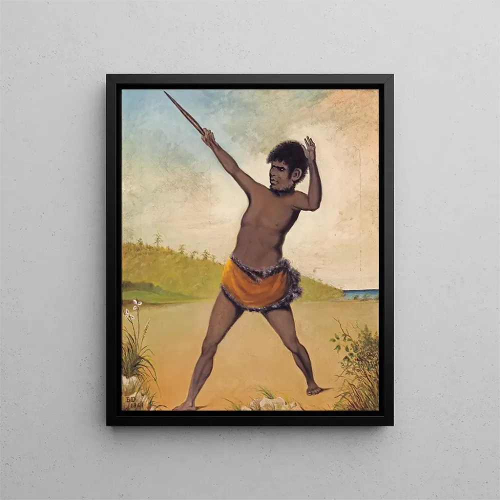 Kunstdruck Jack, ein Aborigine aus Tasmanien, der eine Keule hält - Benjamin Duterrau | Kunstdruck