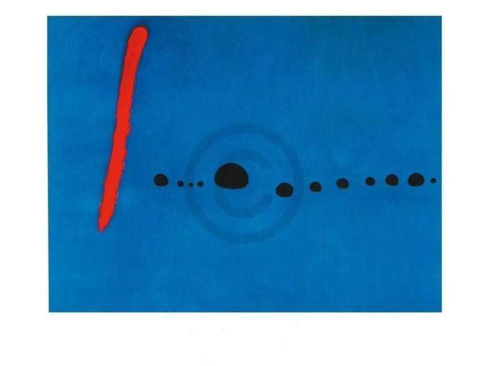 Kunstdruck Joan Miro - Blue II, 4-3-61 80x60cm