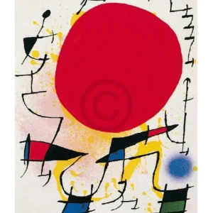 Kunstdruck Joan Miro - Le soleil rouge 40x50cm