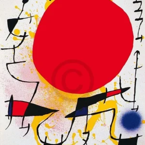 Kunstdruck Joan Miro - Le soleil rouge 60x80cm