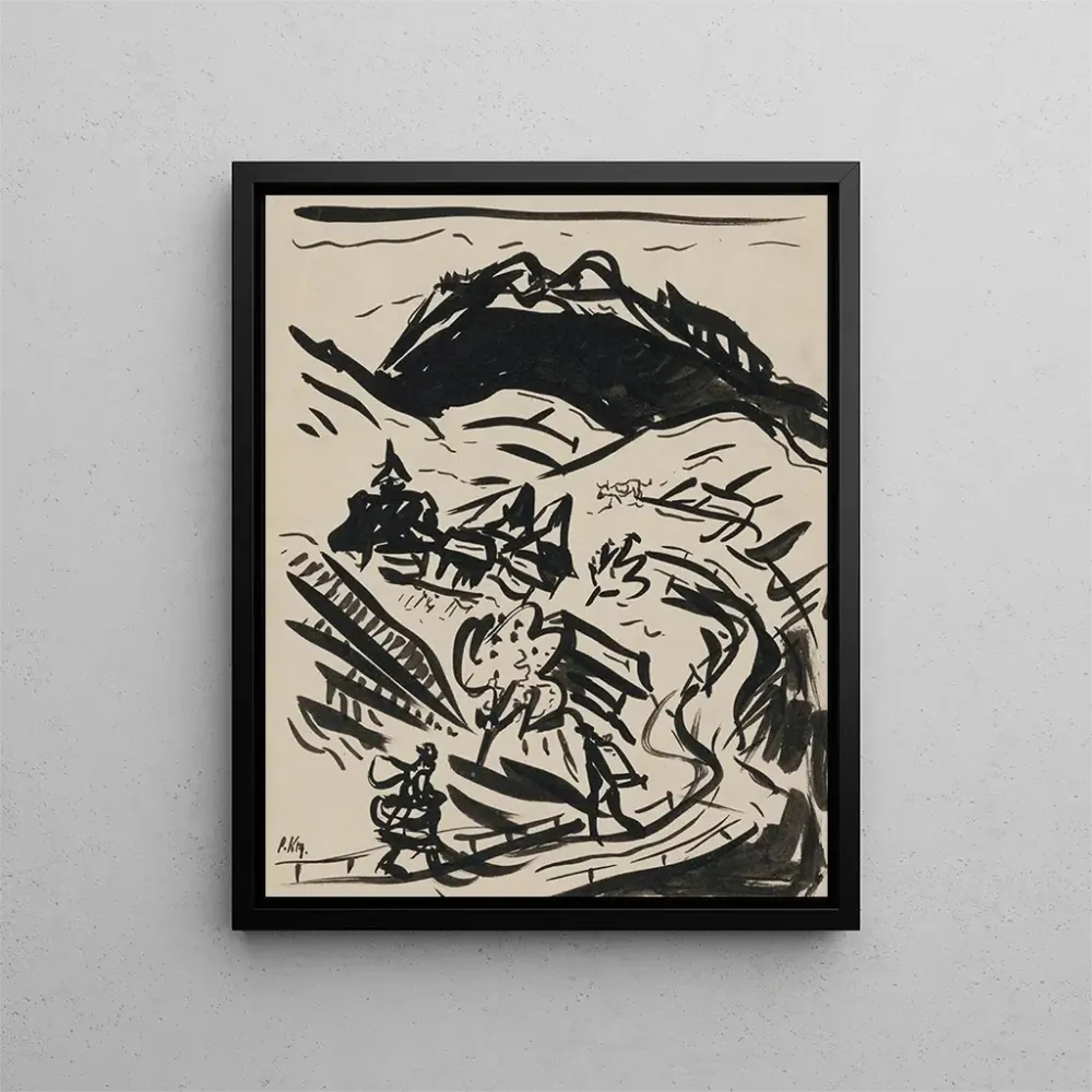 Kunstdruck Landschaft mit zwei Figuren - Arnold Peter Weisz-Kubínč | Reproduktion