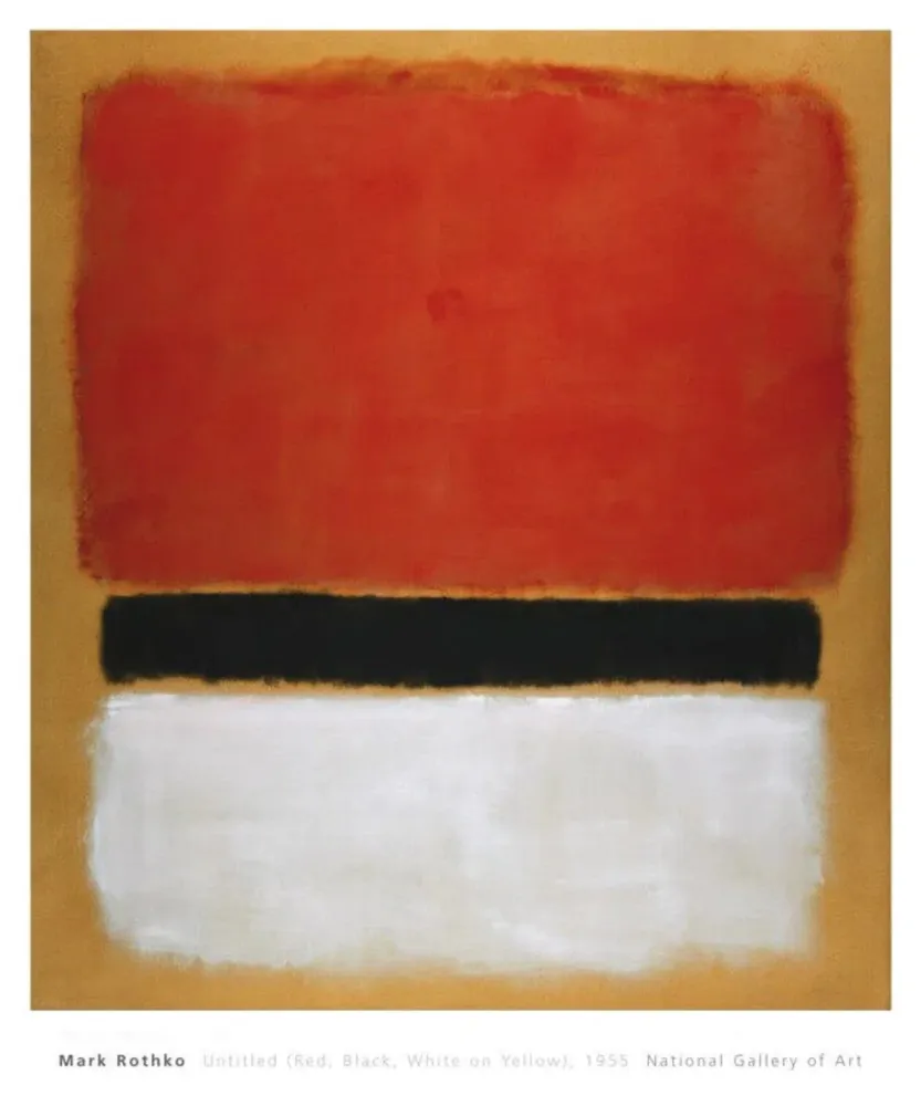 Kunstdruck Mark Rothko - Untitled Red, Black, White on Yellow, 1955 71x86.5cm
