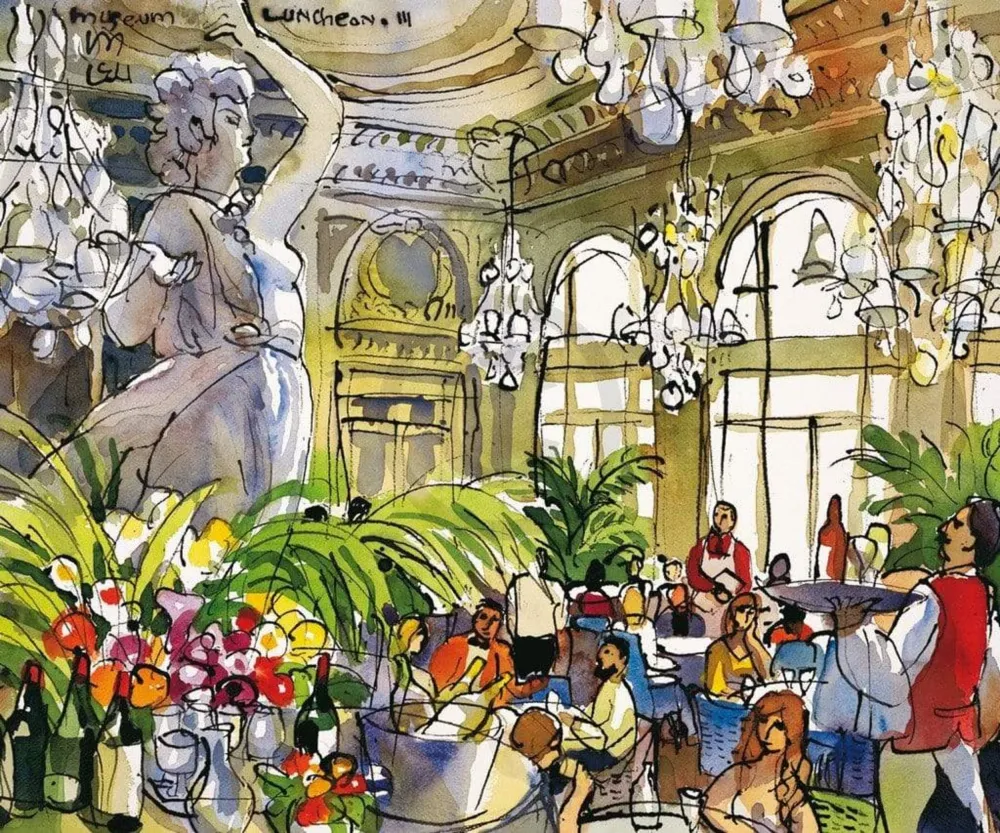 Kunstdruck Michael Leu - Museum Luncheon-III 60x50cm