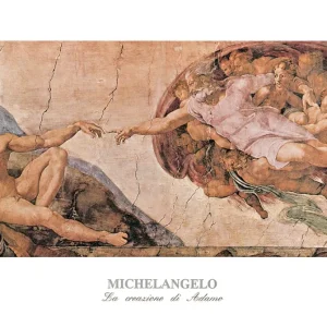 Kunstdruck Michelangelo - La creazione di Adamo 120x80cm