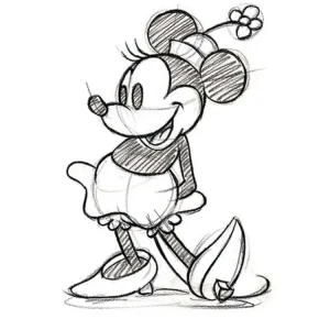 Kunstdruck Minnie Mouse - Sketched Single 60x80cm