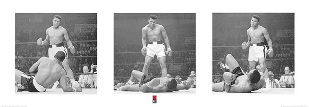 Kunstdruck Muhammad Ali - Liston Triptych 95x33cm