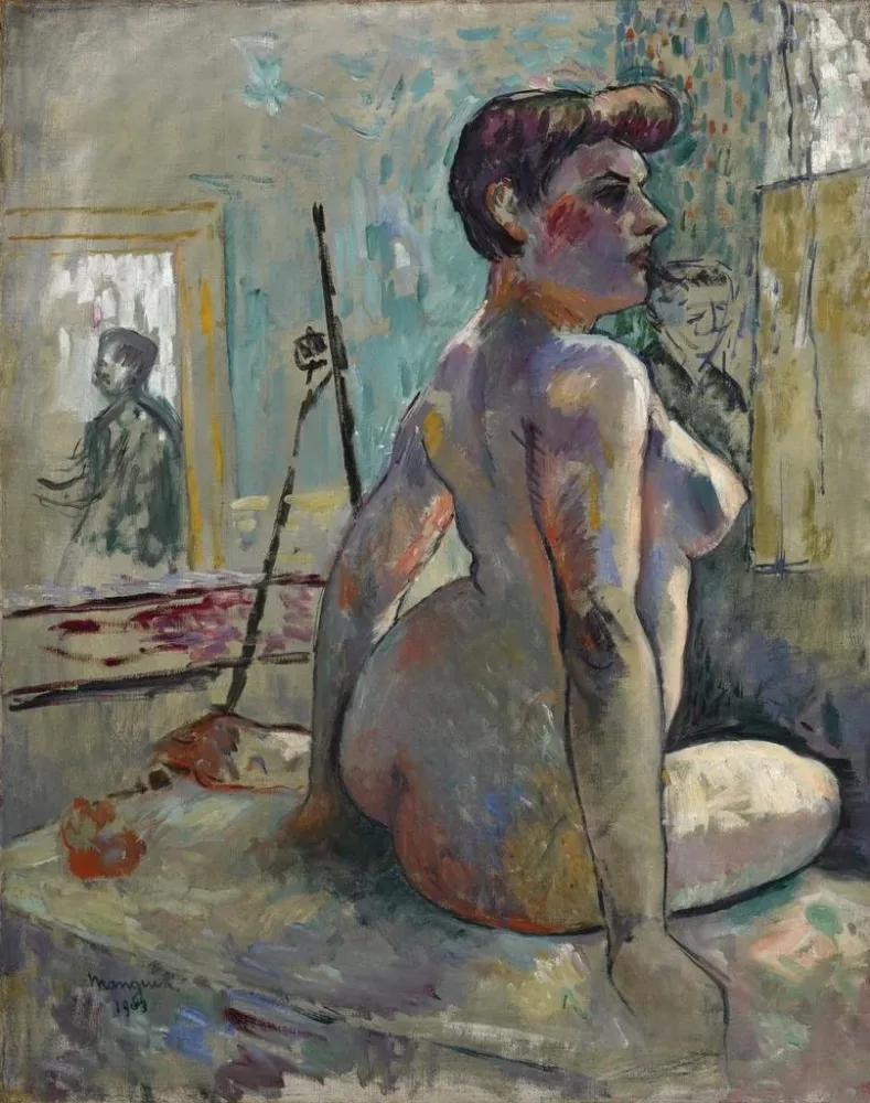 Kunstdruck Nackt im Atelier, La Croupe, Rue Boursault - Henri Manguin | Reproduktion