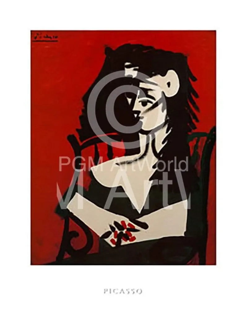 Kunstdruck Pablo Picasso - Jacqueline Mantil 40x50cm