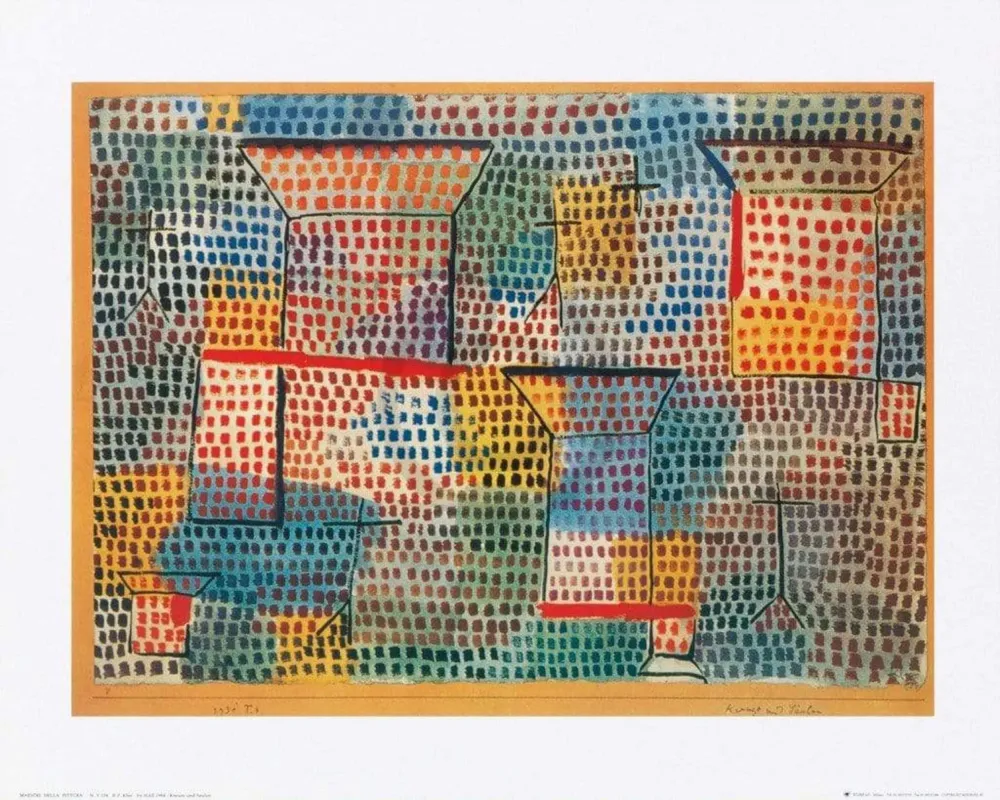 Kunstdruck Paul Klee - Kreuze und Säulen 50x40cm