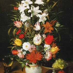Kunstdruck Pieter D. J. Brueghel - Vaso ornato di fiori 60x80cm