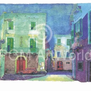 Kunstdruck Ralf Westphal - Via Palazzi-Trani / Apulien 90x70cm