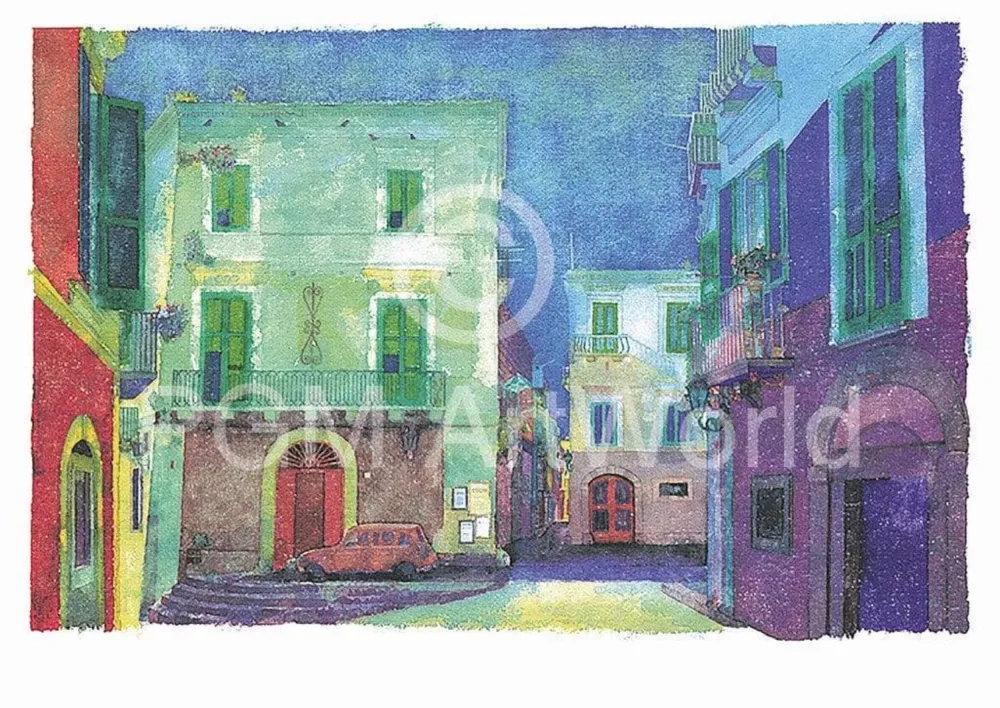Kunstdruck Ralf Westphal - Via Palazzi-Trani / Apulien 90x70cm