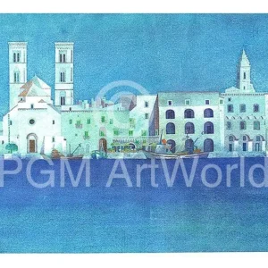 Kunstdruck Ralf Westphal - Weiße Hafenstadt Apulien 40x30cm