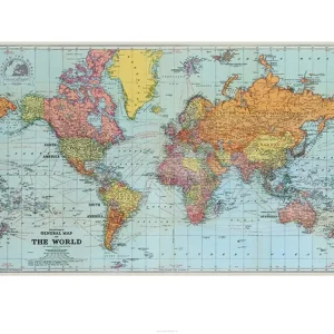 Kunstdruck Stanfords - General Map World 1920 60x80cm