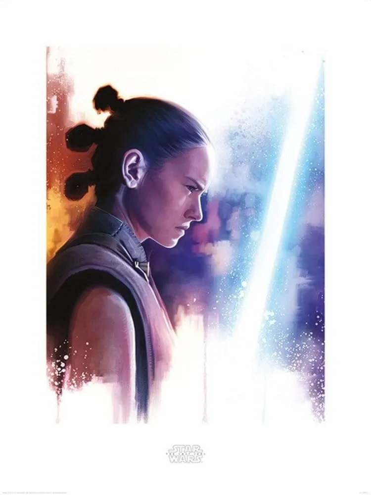 Kunstdruck Star Wars - Last Jedi Rey Lightsaber Paint 60x80cm