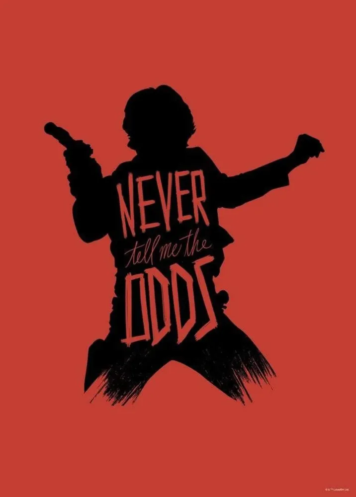 Kunstdruck Star Wars - Silhouette Quotes Han Solo 50x70cm