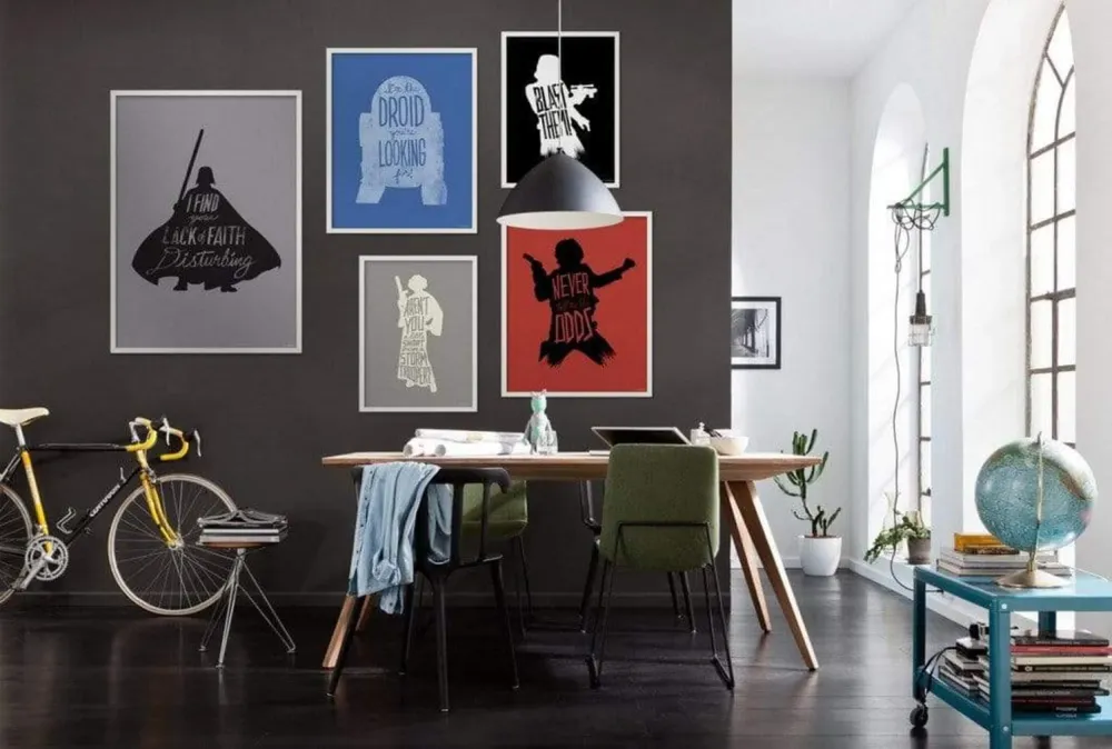 Kunstdruck Star Wars - Silhouette Quotes Han Solo 50x70cm