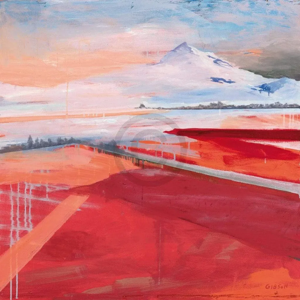 Kunstdruck Stefan Gibson - Berg 98x98cm