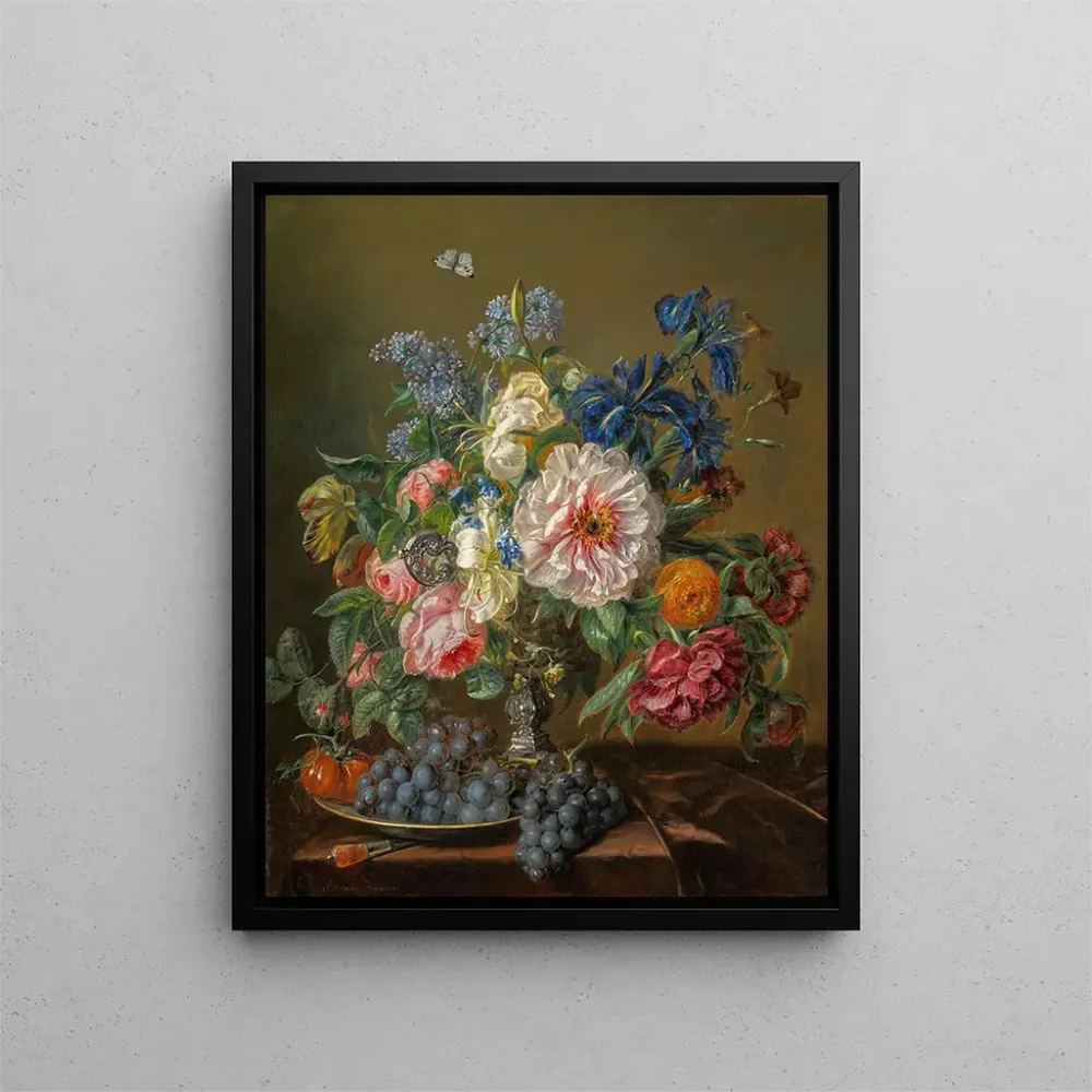 Kunstdruck Stillleben mit Pfingstrosen, Rosen, Tulpen und Ranunkeln - Adriana Haanen | Reproduktion