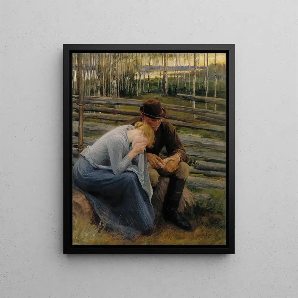 Kunstdruck Variation sur la tristesse de l'illustration du poème « À la foire de Vernamo » - Albert Edelfelt | Reproduktion
