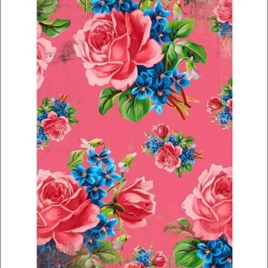 Kunstdruck Vintage Flowers Pink 50x70cm