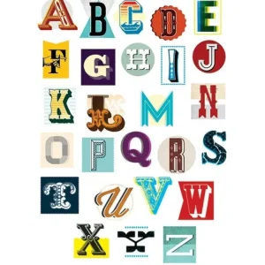 Kunstdruck Vintage Letter Alphabet 60x80cm