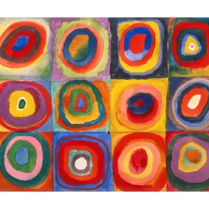 Kunstdruck Wassily Kandinsky - Farbstudie Quadrate 80x60cm