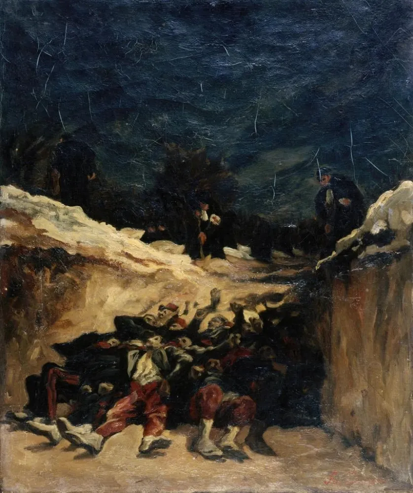 Kunstdruck Zouaves gestorben einem Graben Kriegsszene von 1870 - Auguste André Lançon | Kunstdruck