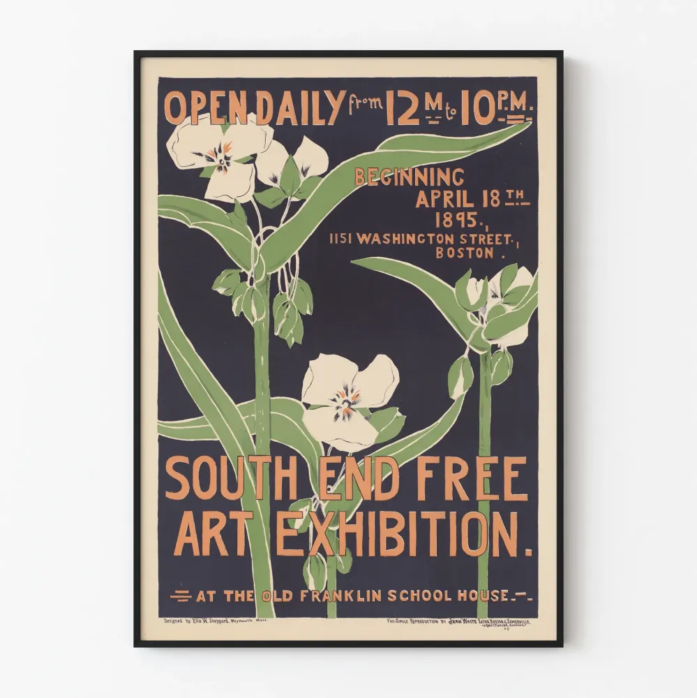 Kunstplakat Ausstellung South End - Vintage-Kunstdruck 1895