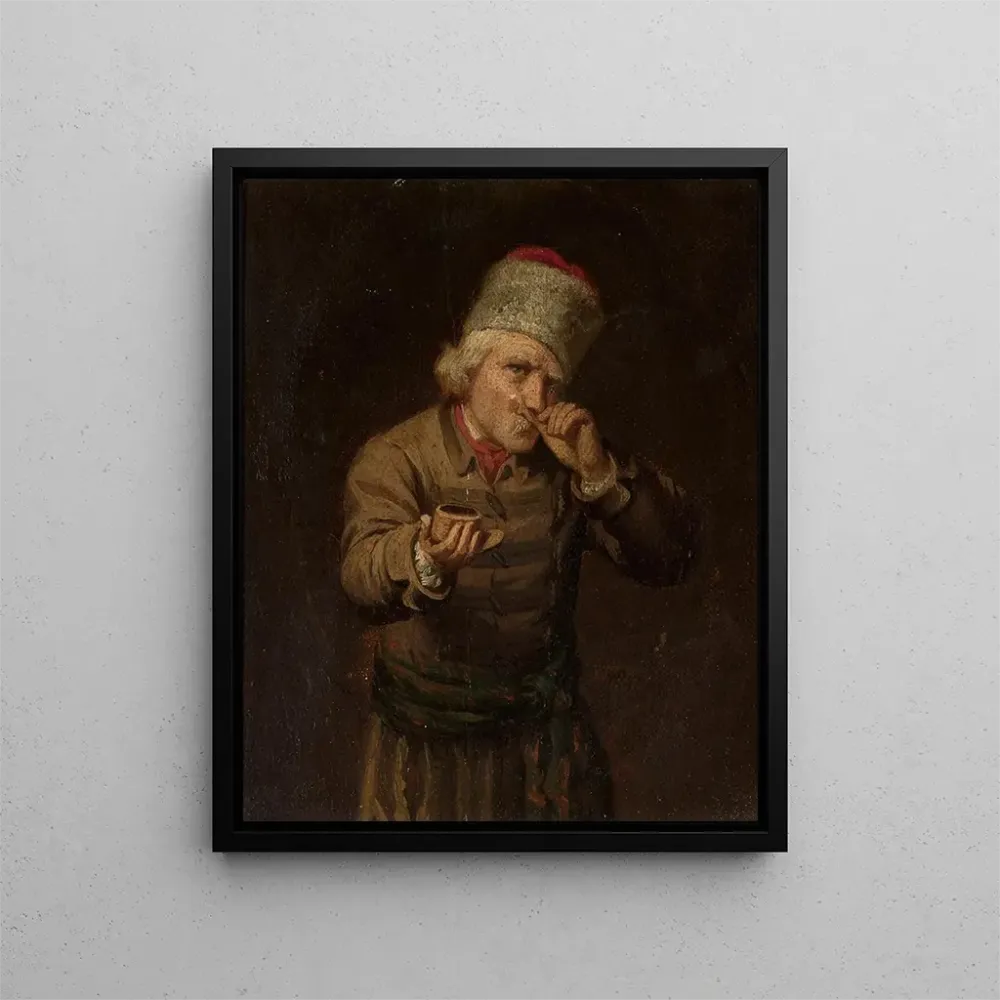 Landarbeiter-Gemälde, das eine Prise Tabak nimmt - Antoni Piotrowski | Kunstdruck