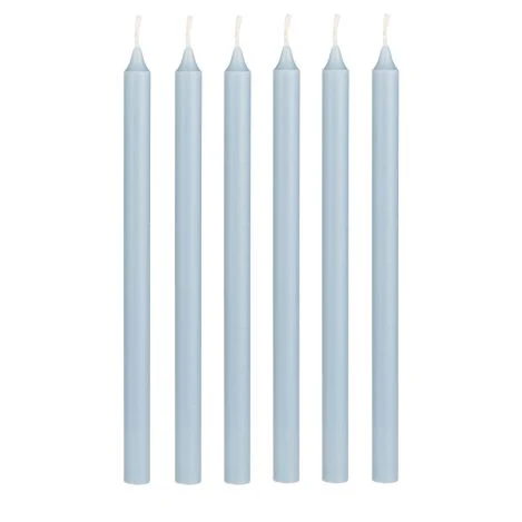 Ib Laursen Stabkerzen Hege schmal staubig blau 6er-Set