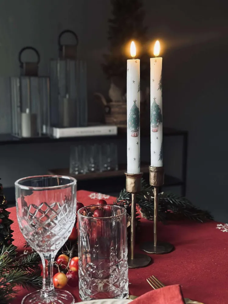LED Stabkerzen 2 Stk. - Weihnachtsmotiv