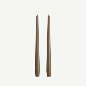 LED-Stabkerzen 2er-Set - Dark Sand