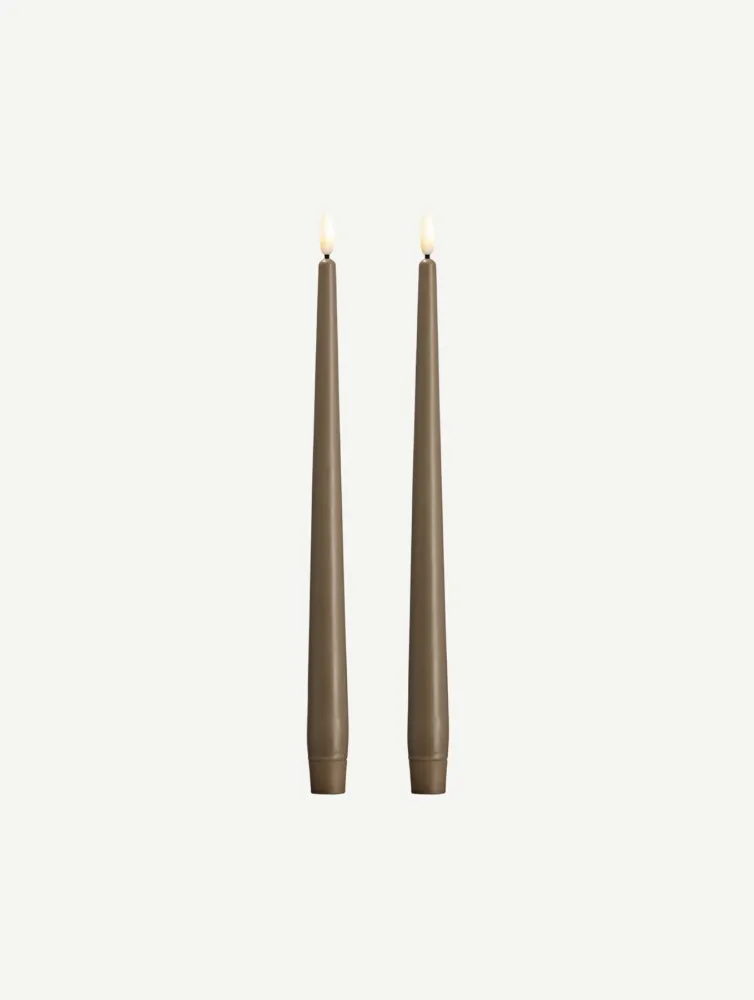 LED-Stabkerzen 2er-Set - Dark Sand