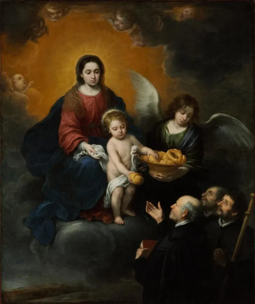 L'Enfant Jésus verteilt Brot die Pilger - Bartolomé Esteban Murillo | Kunstdruck