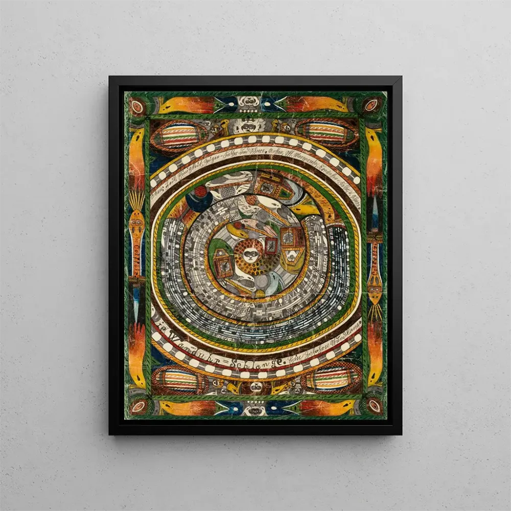 L'horloge murale Snake d'une heure - Adolf Wölfli | Kunstdruck