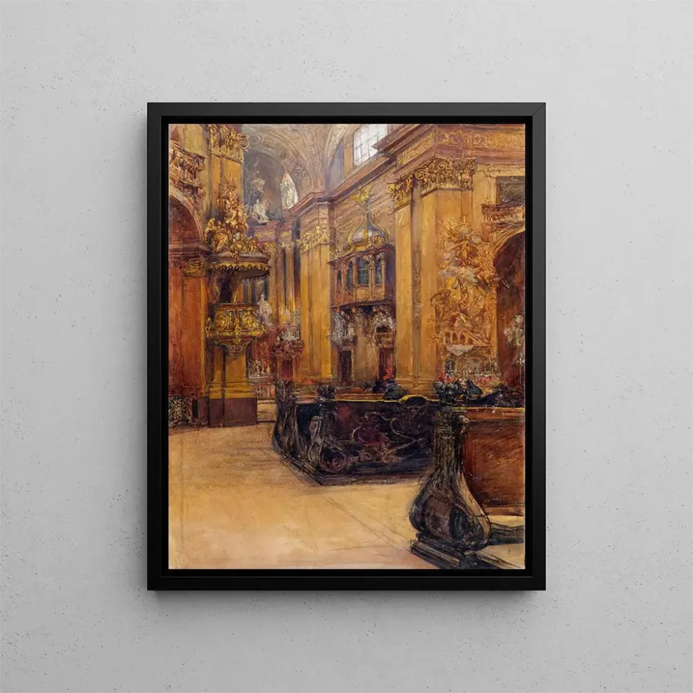 L'intérieur de l'église Saint-Pierre de Vienne - Alfred Edler von Pflügl | Kunstdruck