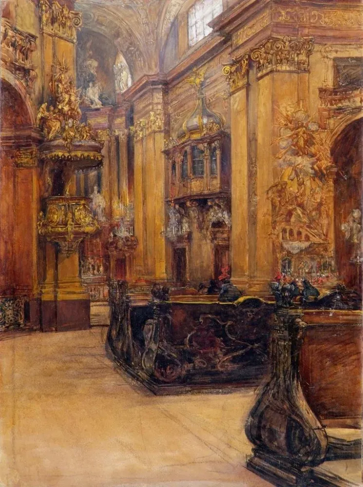 L'intérieur de l'église Saint-Pierre de Vienne - Alfred Edler von Pflügl | Kunstdruck