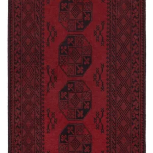 Läufer Afghan - Filpa - 194 x 100 cm - dunkelrot