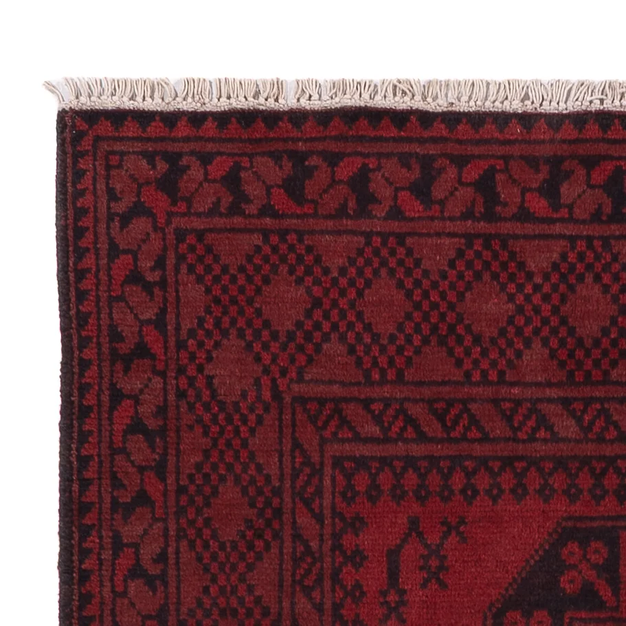 Läufer Afghan - Filpa - 194 x 100 cm - dunkelrot
