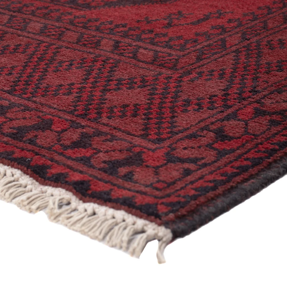 Läufer Afghan - Filpa - 194 x 100 cm - dunkelrot