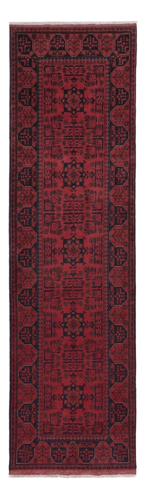 Läufer Afghan - Kunduz - 299 x 82 cm - dunkelrot
