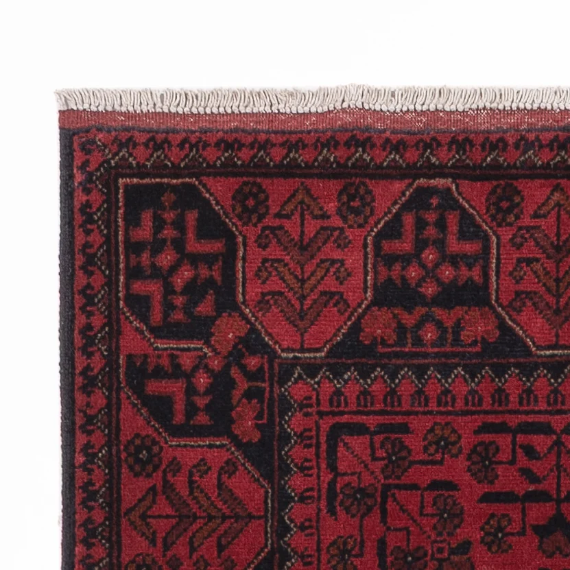 Läufer Afghan - Kunduz - 299 x 82 cm - dunkelrot
