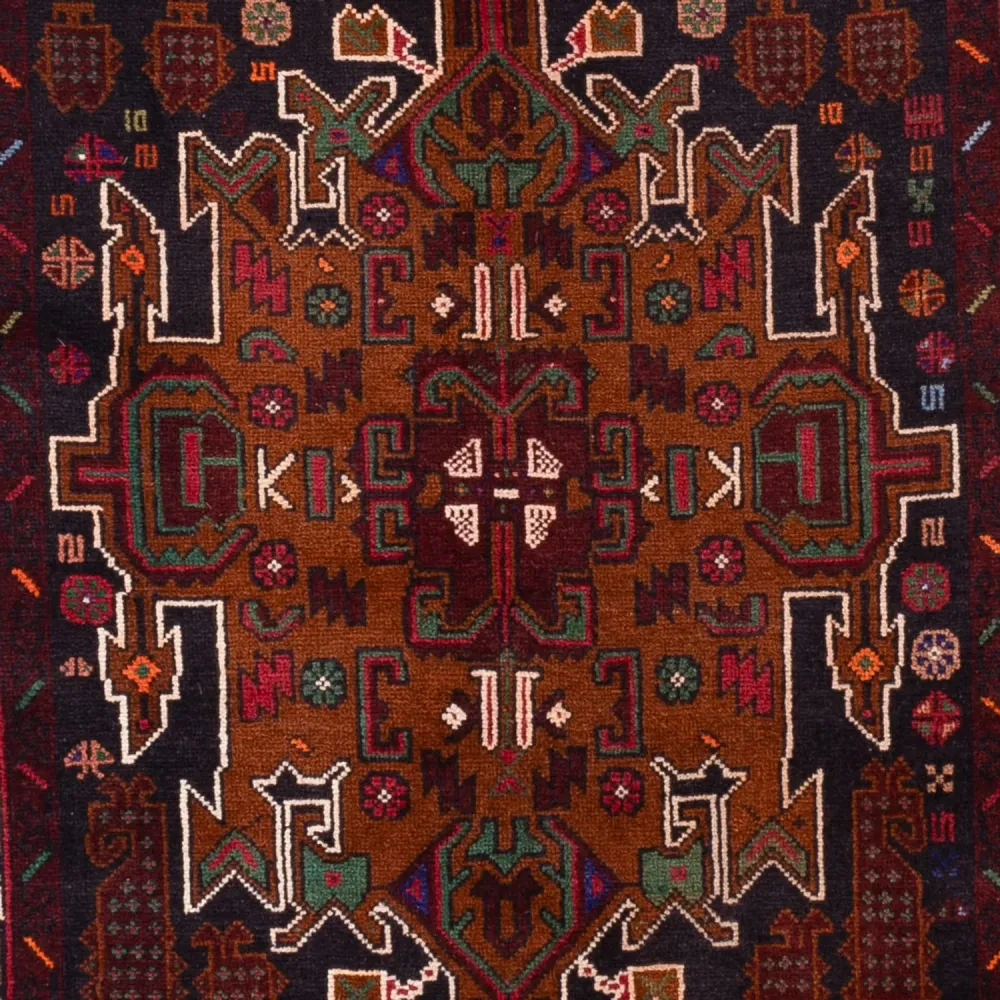 Läufer Belutsch - 222 x 103 cm - dunkelrot