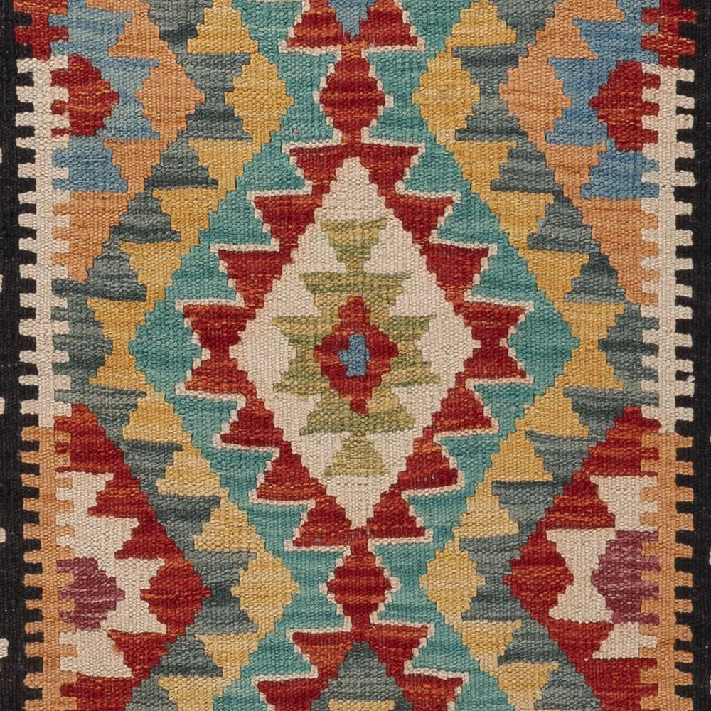 Läufer Kelim - Splash - 193 x 65 cm - mehrfarbig